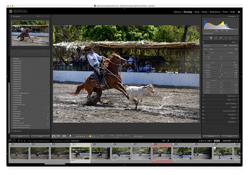 toggle between the before and after image versions in Lightroom Classic